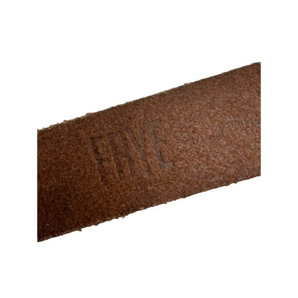 Frye Womens Tan Leather Logo Skinny Belt Antique Silver Buckle DC1130C Sz. XL main image 5